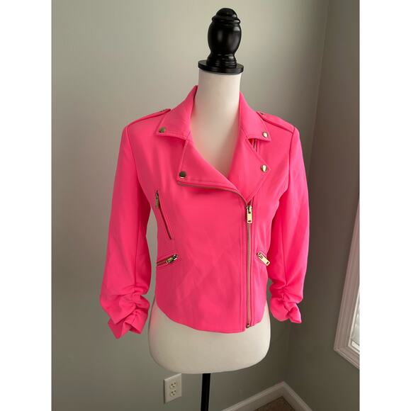 NWOT Generation Love Pink Moto Jacket Blazer - Size XS - Picture 1 of 11
